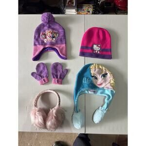 Girls Winter Hat & Accessory Bundle - Paw Patrol, Frozen, & Hello Kitty